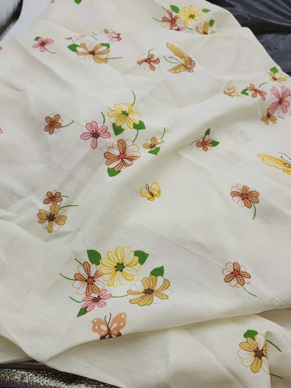 Thompson Cream Floral & Butterfly Bed Fitted Double Sheet